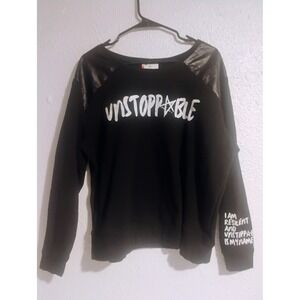 Shannon Cohen Unstoppable Tough Skin Soft Heart Sweatshirt 1X HTF Black Rare